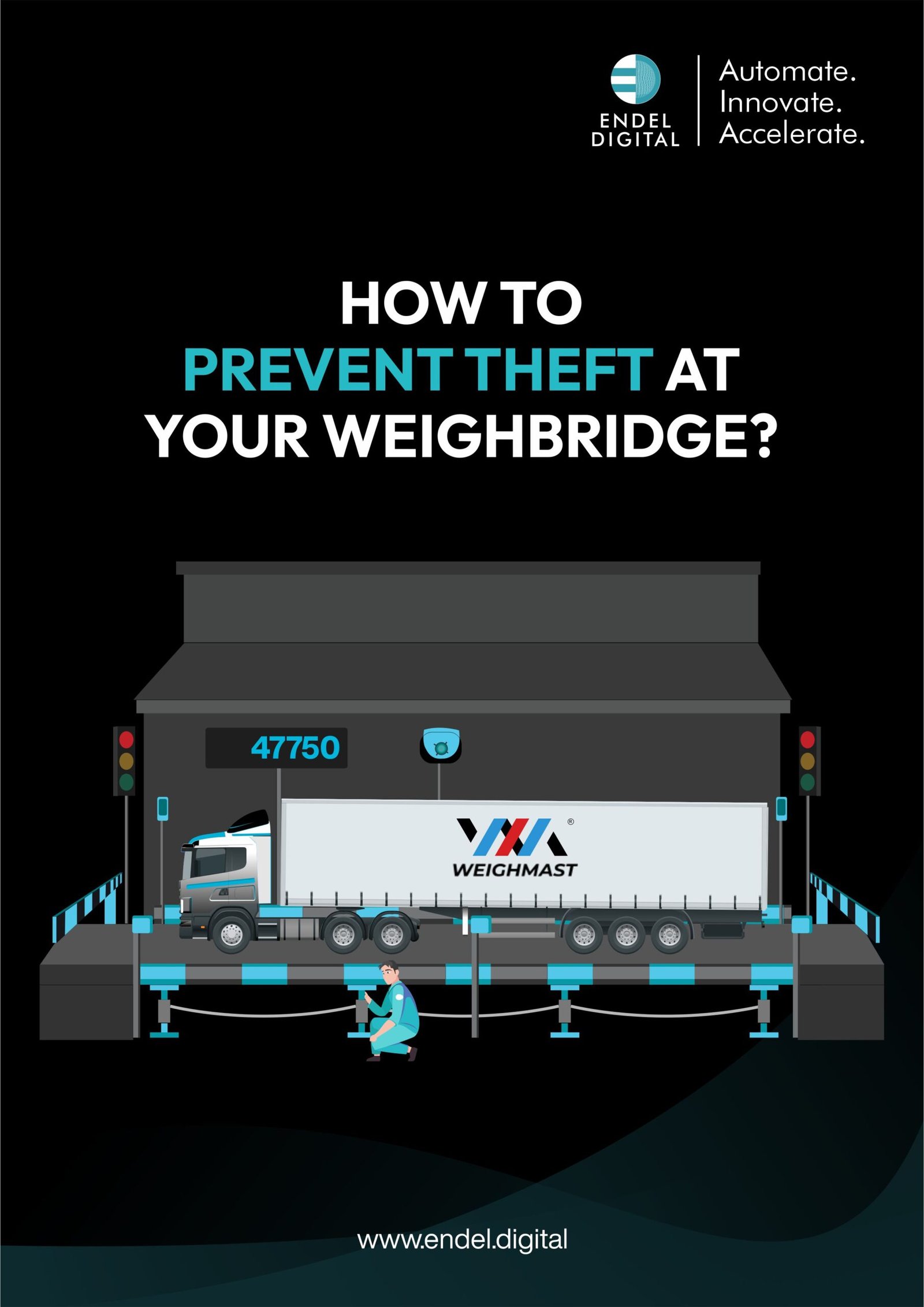 Illustrated guide on how to prevent theft at your weighbridge using WeighMAST AI-powered software by Endel Digital