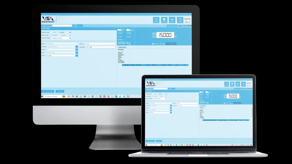 Dashboard of weighbridge software