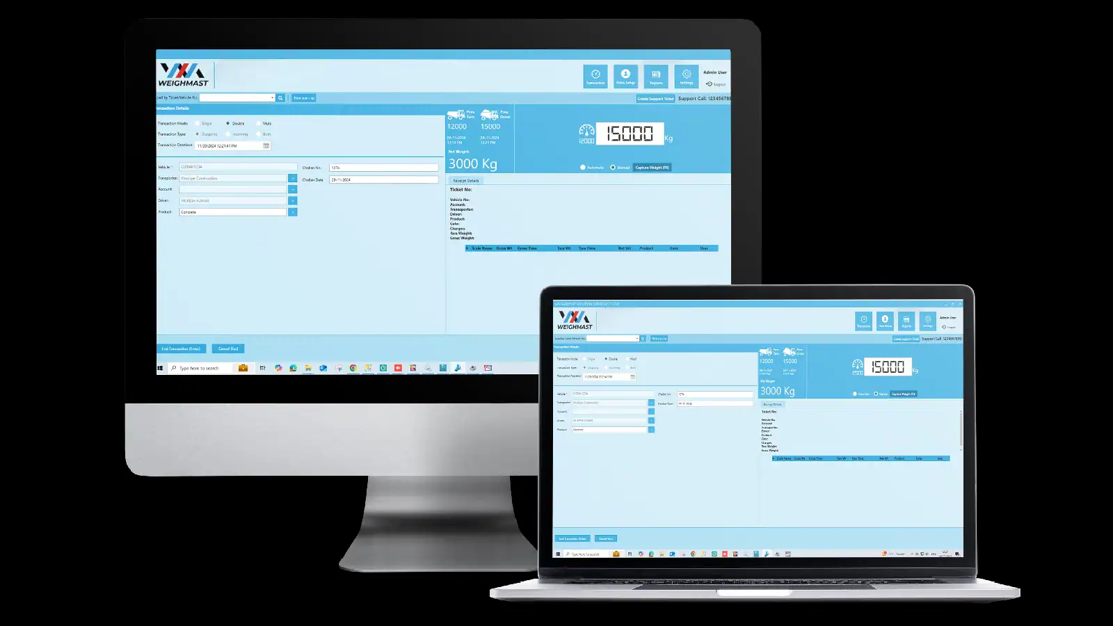 Dashboard of weighbridge software